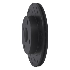 Toyota Echo Brake Rotor (1) - Front Right - R1 Concepts - Drilled & Slotted - Black - `99-`05